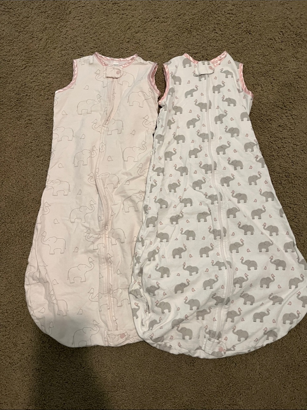 SwaddleMe Elephant Sleep Sacks – Pink & White 2-Pack